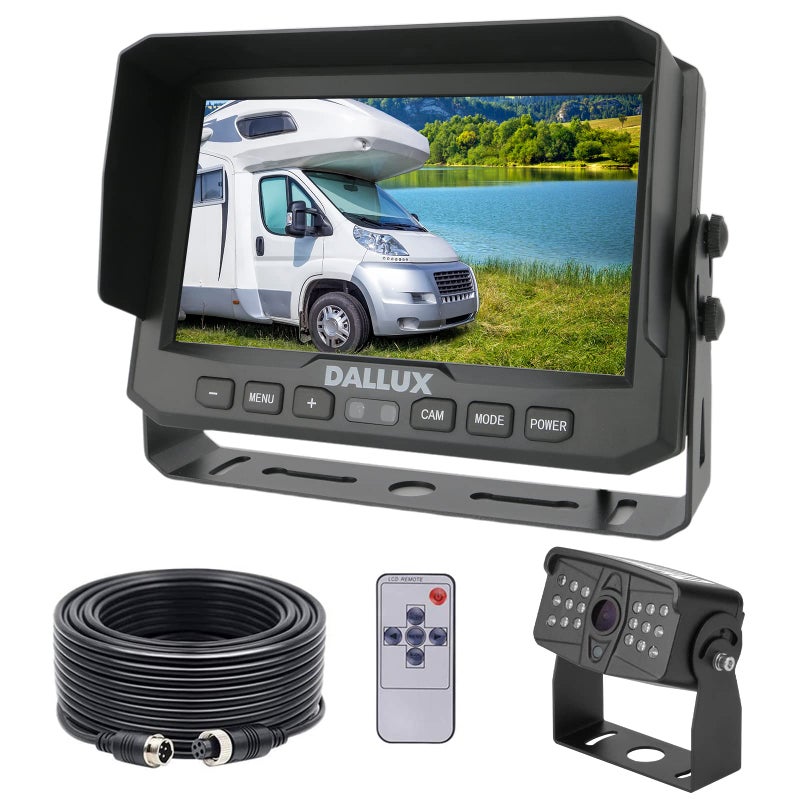 DALLUX Truck Backup Camera kit,HD 1080P Rearview Cab Cam with 7 inch Monitor+ 4 PIN Extension Cable for Bus/Truck/Van/Trailer/RV/Camper/Motor Home/Pickup/Harveste/Heavy Duty Vehicles(12V-24V) - Image 1